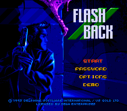 Flashback back cover for Sega Mega Drive